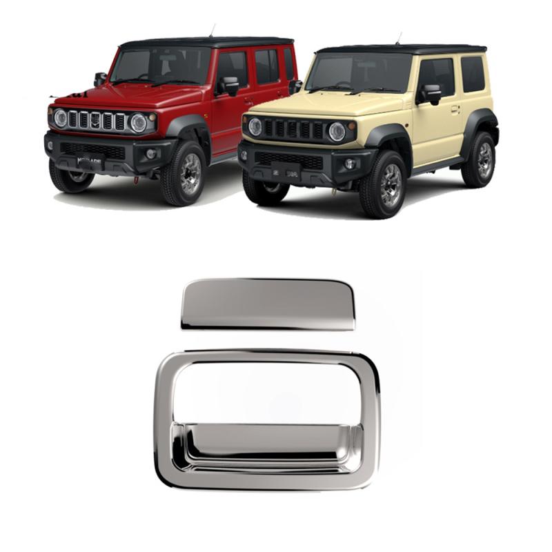 For Suzuki Jimny 2018-2025 JB74 JB64 ABS Black Chrome Rear Tailgate Door Handle Ring Handle Cover Decoration Car Accessories
