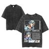 JoJo's Bizarre Adventure Johnny Joestar Graphic T Shirt Men Short Sleeve Cotton Tshirts Vintage Washed Tee Harajuku Male T-shirt