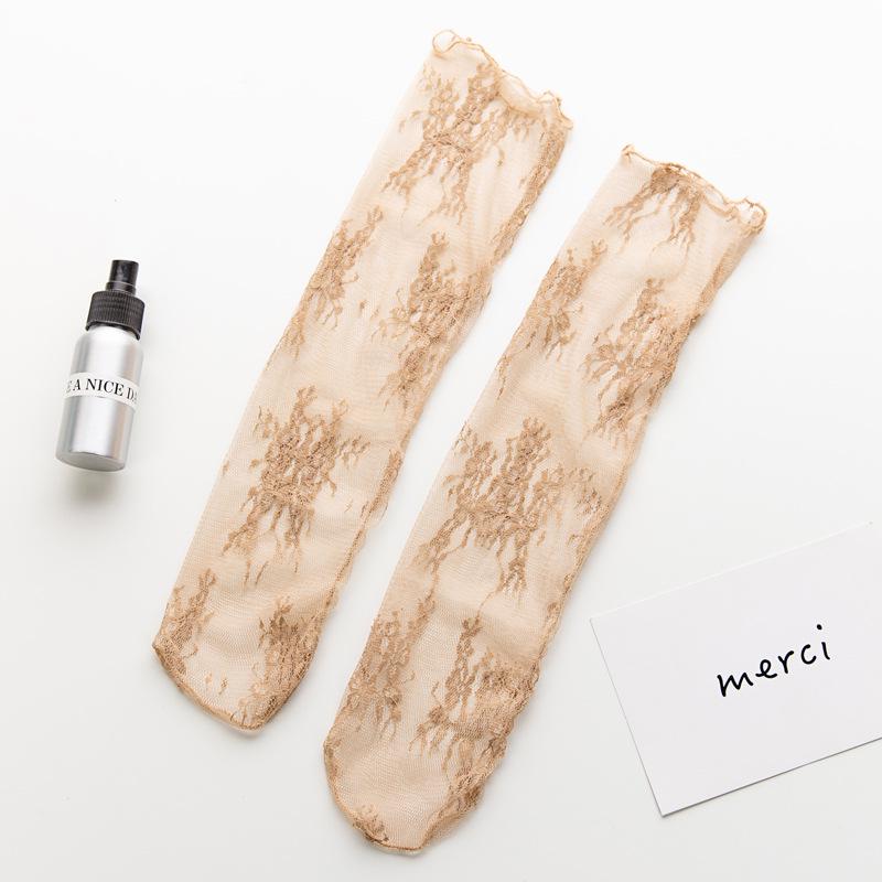 

Японские летние носки из дышащего кружева с цветочным узором One Size хаки