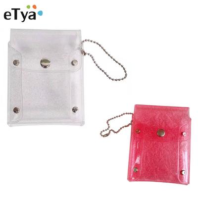 Süße Pailletten Transparente Geldbörse Lippenstift Tasche Mädchen Kawaii Rosa Schlüsselanhänger Geldbörsen Kartenhalter Mode Haspe Klare PVC Mini Taschen