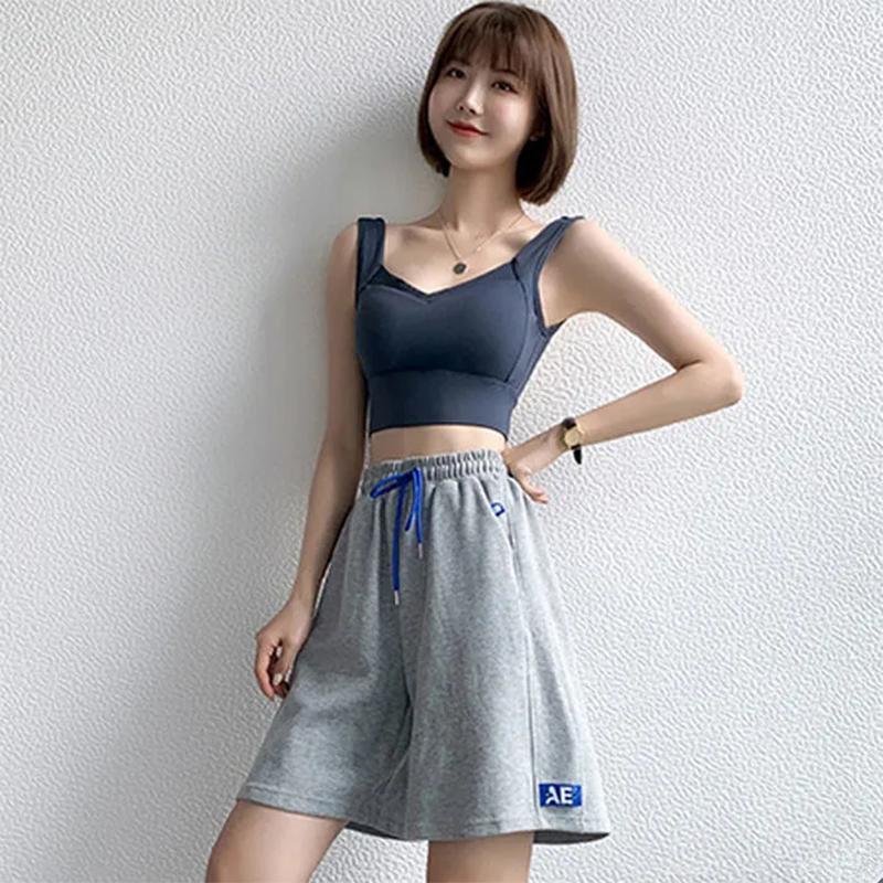 Buy Casual Sports Shorts Women's Summer High-waisted Wide-leg Five