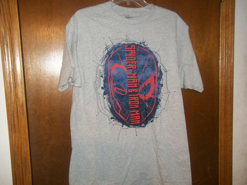 Мужская графическая футболка Marvel Человек-паук Железный Человек Голова микс Новая с бирками S-XL Унисекс Футболка XL