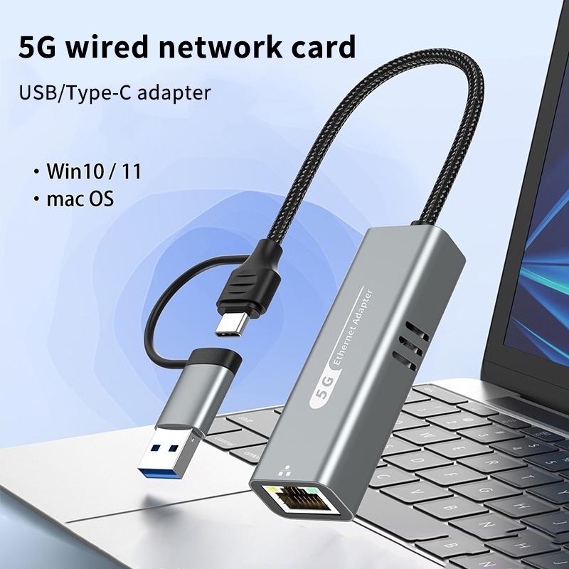 5Gbps USB na Ethernet adaptér pro notebookový počítač s čipsetem Rtl8157 5000Mbps USB3.2 na RJ45 síťový konvertor 5G 2.5G 1G 100Mbps