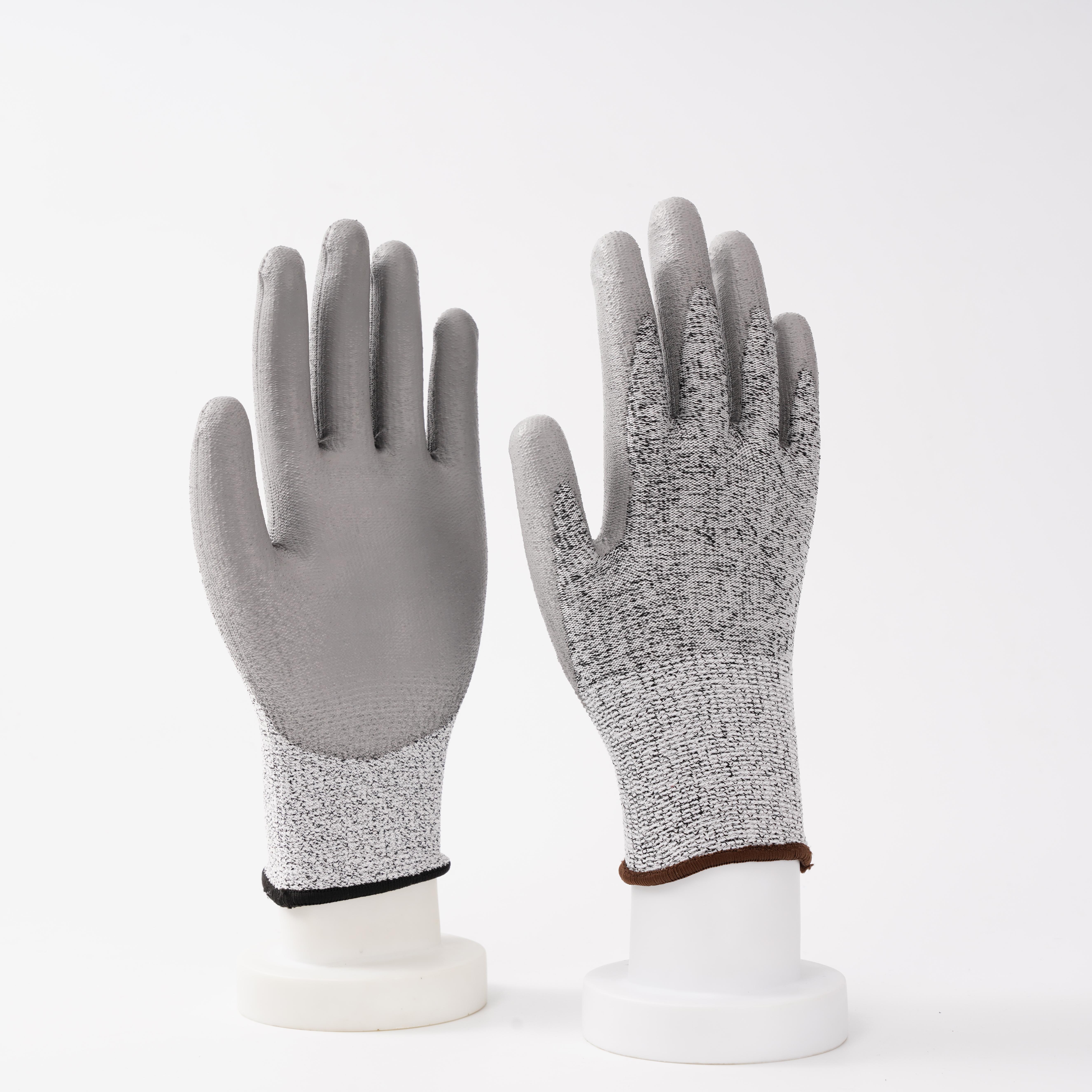 Super Grip HPPE Anti-Cut PU 15 Gauge Glass Handling Gloves Strong Grip (Gray,S&Cut-Protection Gloves)