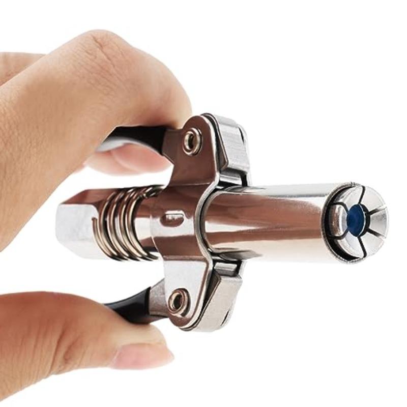 New Stainless Steel Car Grease Gun Syringe Tip - Double Handle Oil Lubricant Nozzle for Auto Repair Accessories
