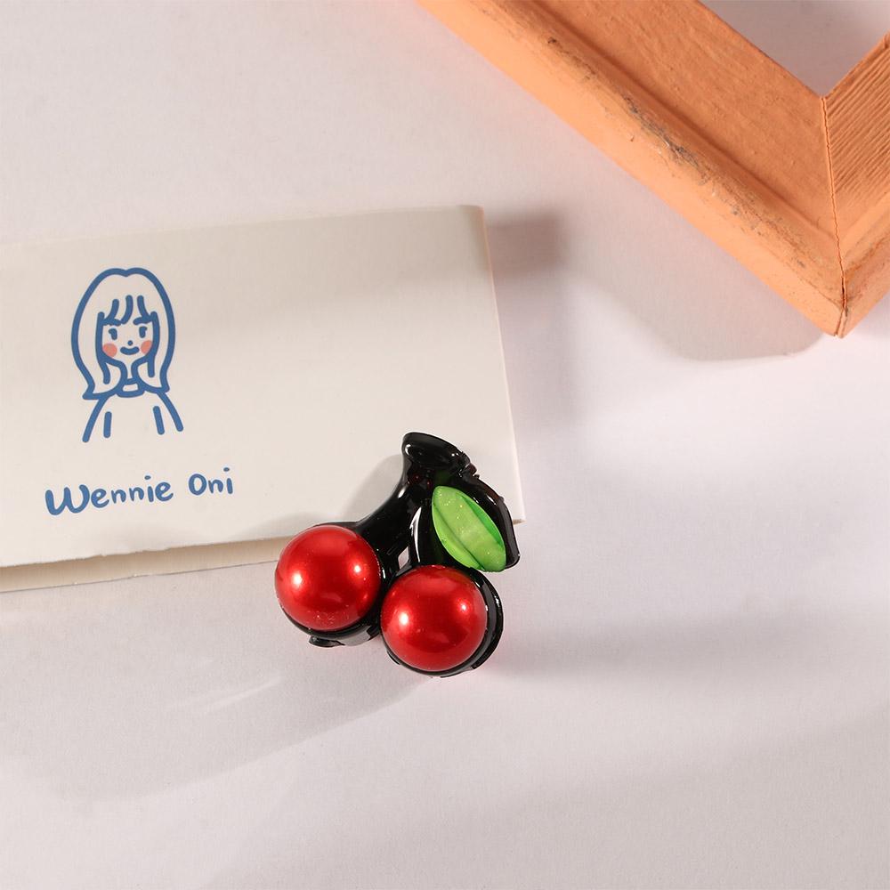 Korean Delicate Crystal Cherry Mini Small Hair Claw Metal Rhinestone Hairpins Women Hair Crab Clip Headwear Hair Accessories