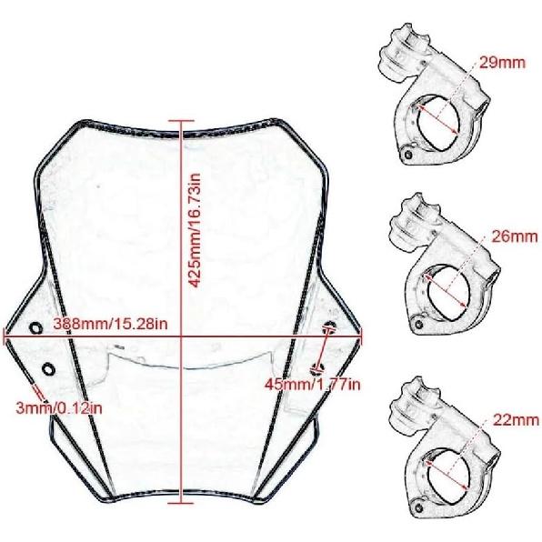 Motorcycle Windscreen Front Flyscreen Motorcycle Adjustable Windshield for BN 251 BN 251 BN 302 BN 302S 2014-2021 2022 Wind Screen Shield Deflector