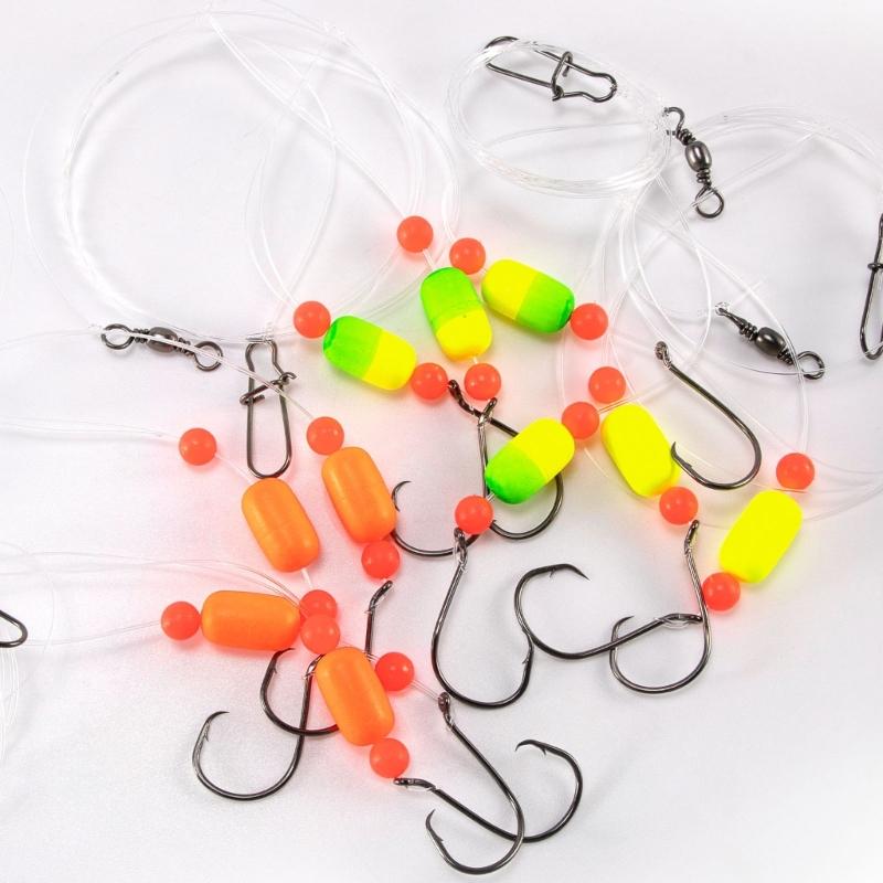 3pack Saltwater Ready Fishing Leader High Strength Anti Corrosions Nylons with Multiple Hook Size