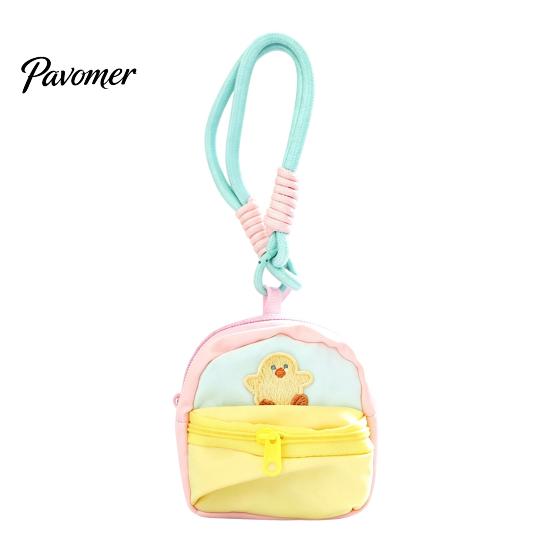 Lightweight Polyester Change Holder Small Coin Purse, Macaron Style Mini Backpack Pendant with Lanyard, Compact Storage Case for Keys Pouch