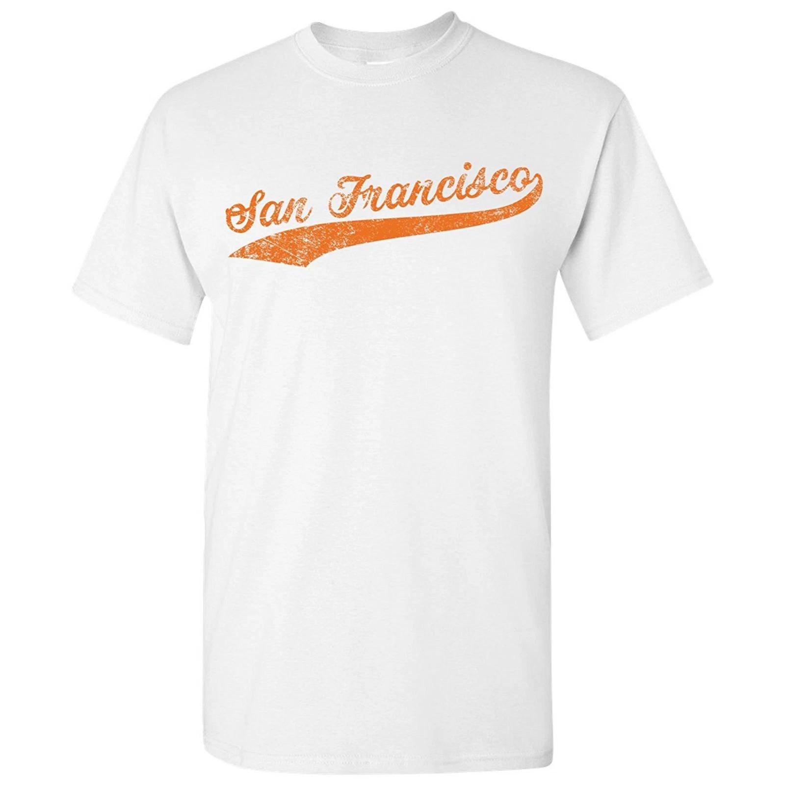 San Francisco City Script Men s Unisex T-Shirt - White 4XL