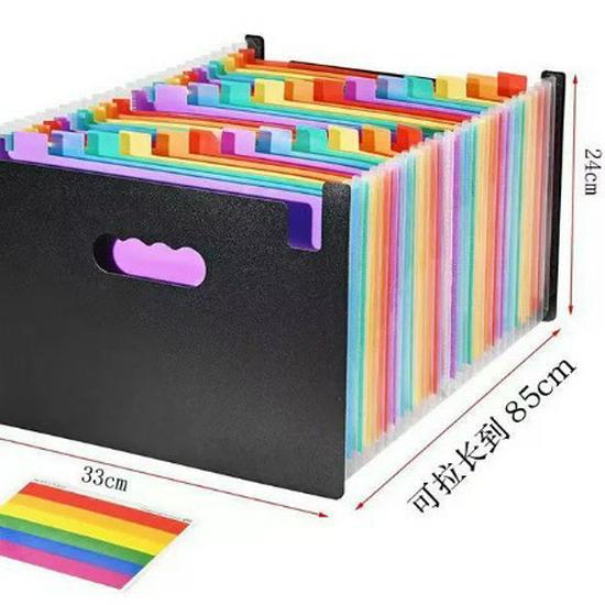 Desktop Stand-up Accordion Folder with 13/25 Pockets - Student Exam Paper Organizer