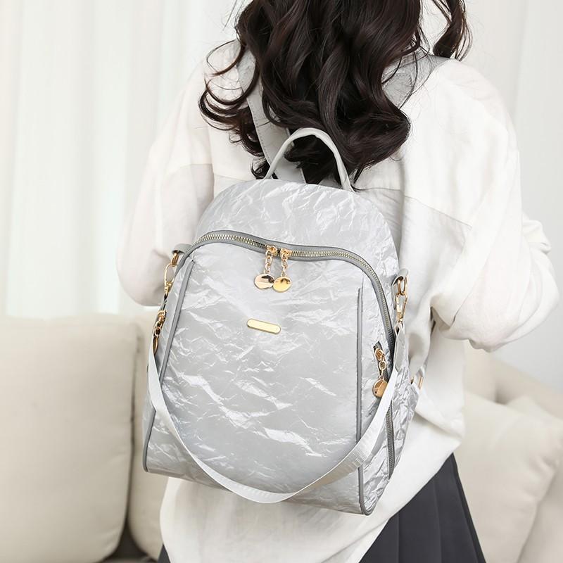 Einfarbiger PU-Rucksack für Damen, Reisetasche, Schultasche