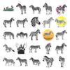 50 Zebra Stripes Animal Graffiti Stickers for Milk Tea Cup & Journal - Black & White Cute Decorative Stationery