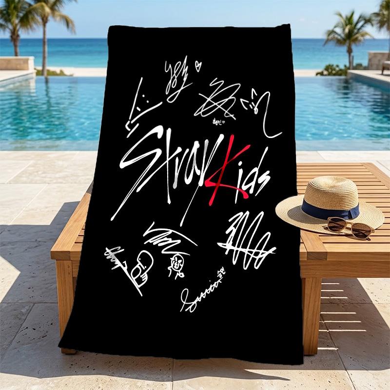 Stray Kids Artwork Stylish Digital Printing Beach Towel Quick Drying Absorbent Blanket For Beach Pool Gym Travel Christmas Gift C9211997