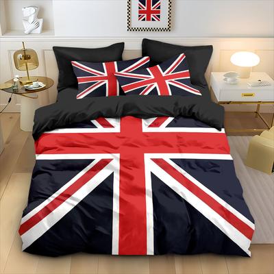 Ensemble de lit trois pièces à motif drapeau national imprimé numérique 3D Housse de couette Taie d'oreiller Literie Textile de maison Peut être