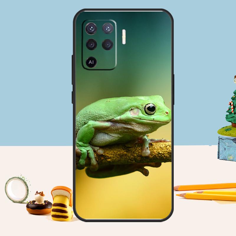 Green Frog Wildlife Case For Oppo A5 A6 Pro A15 A16 A76 A96 A17 A57 A98 A58 A78 A18 A38 A54 A74 A94 A40 A60 A80