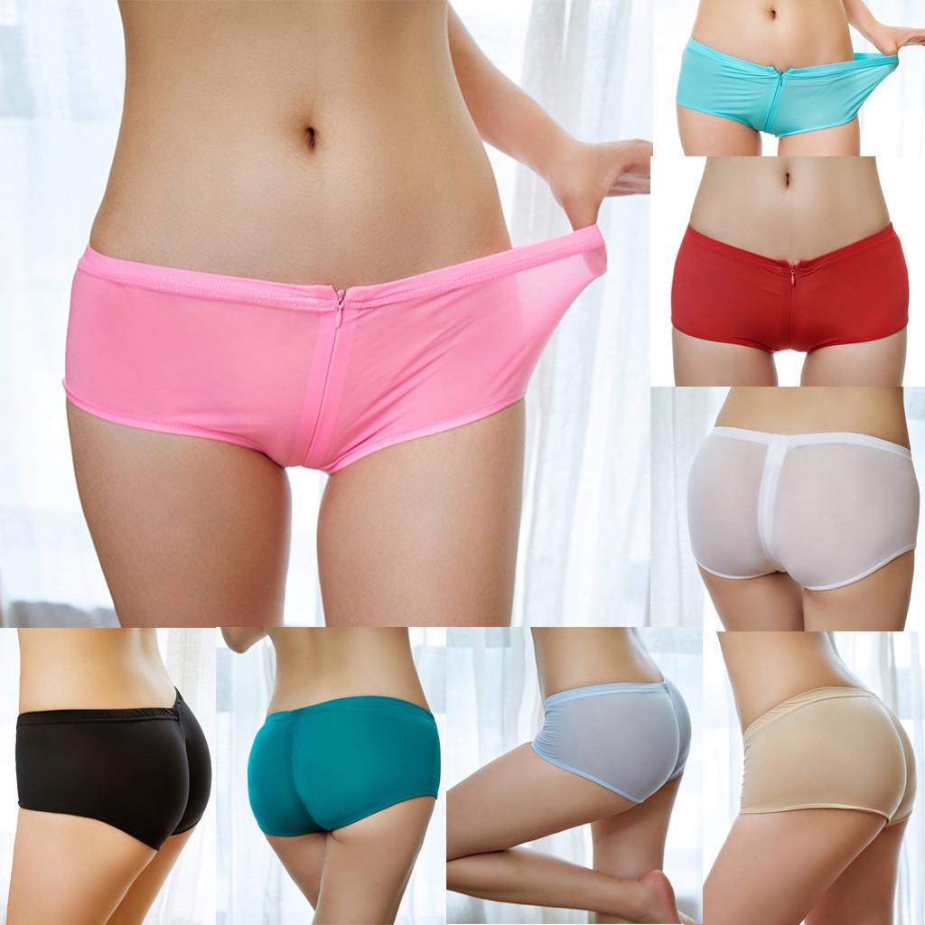 New Fashion Women Sexy Lingerie Zipper Briefs Underwear Panties Thongs