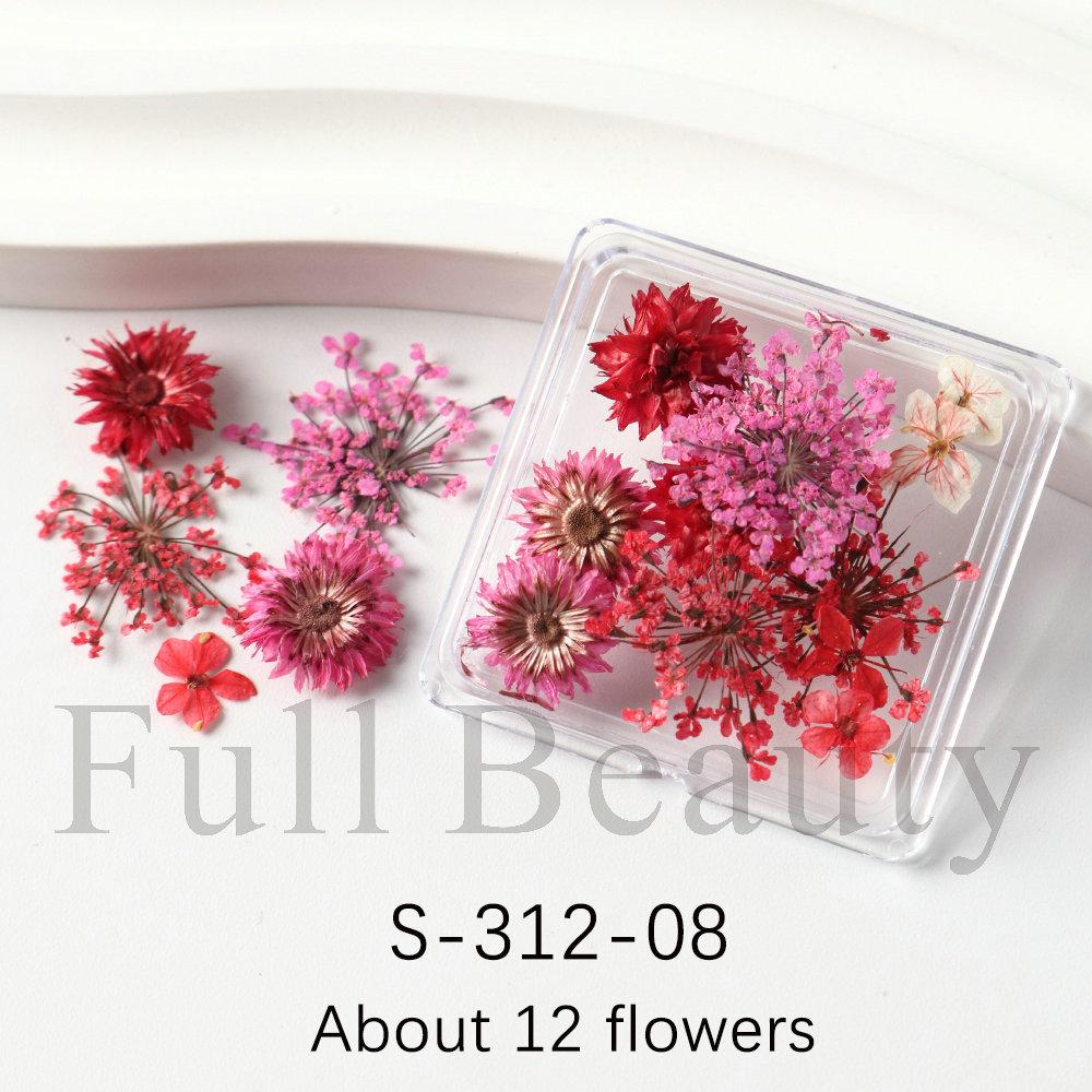 Nail Art Dried Flowers Japanese Mixed Filled With Star Hydrangea Small Wrinkled Chrysanthemum Box Decoration Nail Dried Flowers
