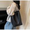 Lazy-looking Large Bag, Simple Shoulder Bag, Soft Leather Bucket Bag