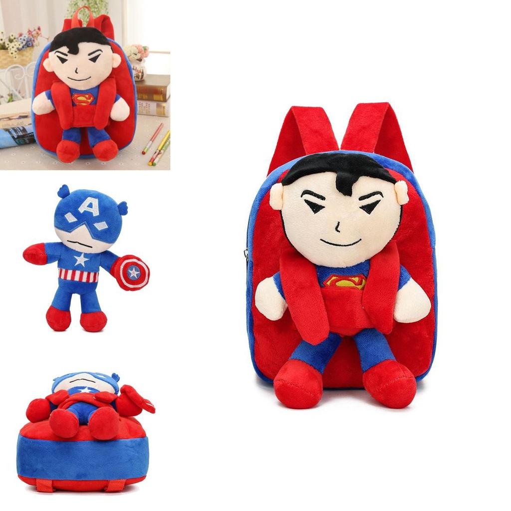The Avengers Spiderman Captain America Batman Plush Backpack For Kids Durable And Safe