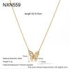 Explosive fashion temperament inlaid zircon imitation mother of pearl butterfly pendant necklace women's stainless steel waterproof neck chain