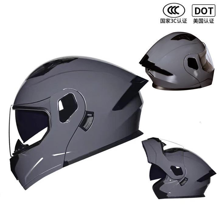 New model open-face motorcycle helmet with dual visors for men and women, full-face electric vehicle helmet