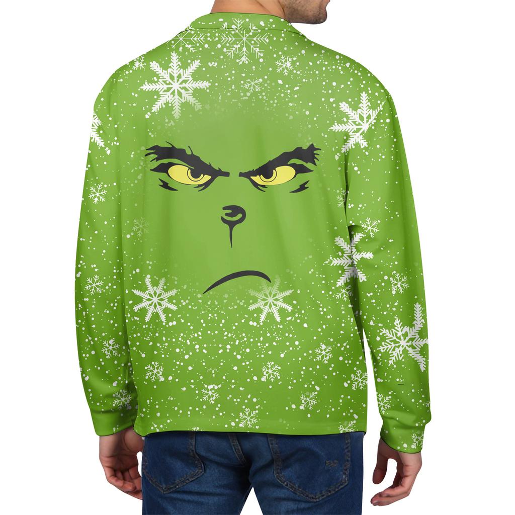 Herre Casual Juleprint Knapper Langermet Skjorte