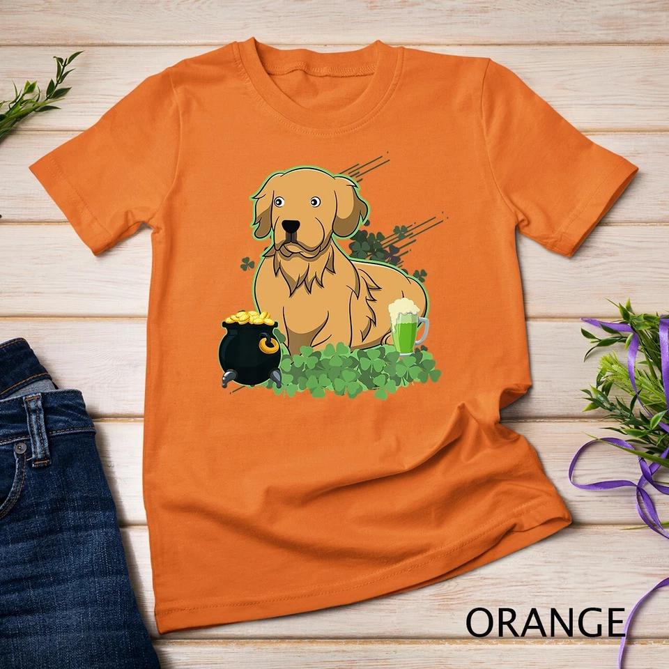 St Patricks Day Golden Retriever Dog T-Shirt Unisex T-shirt 7 XL