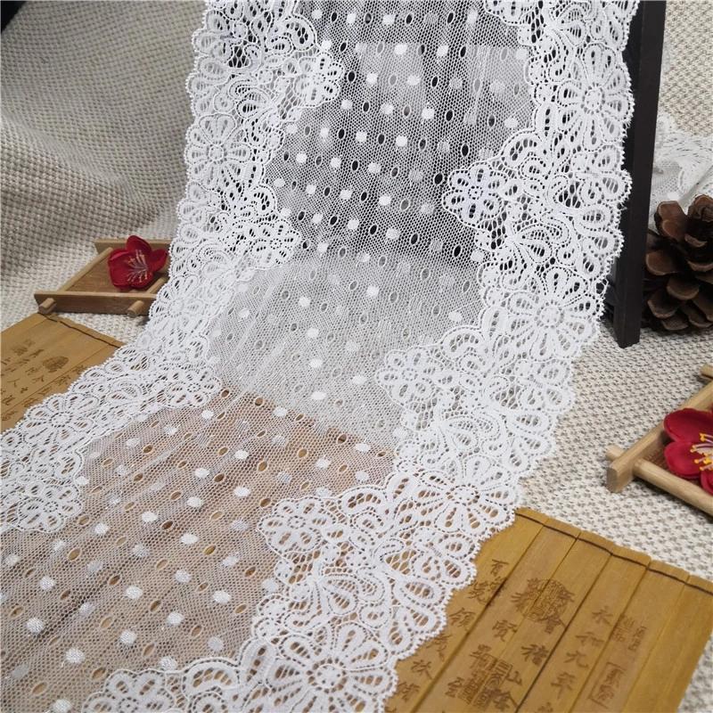 Width 23cm Tricot Warp Knitted Lace Trim Fabric for Lace Blouse Women Underwear