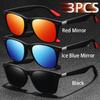 3 Fashionable Retro Square Glasses for Both Men and Women Fishing Travel Rectangular Sunglasses for Men and Women