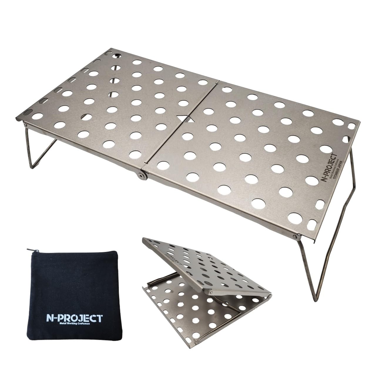 

Titanium Table Compact Outdoor Table Ideal Size for Hiking and Solo Camping UL TITANIUM TABLE in N-project (L) - Foldable, - - [Made Japan]
