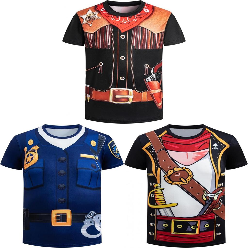 Wacky Spoof Pirate Digital Print T Shirt With Breathable Polyester For Youth Summer Casual Wear