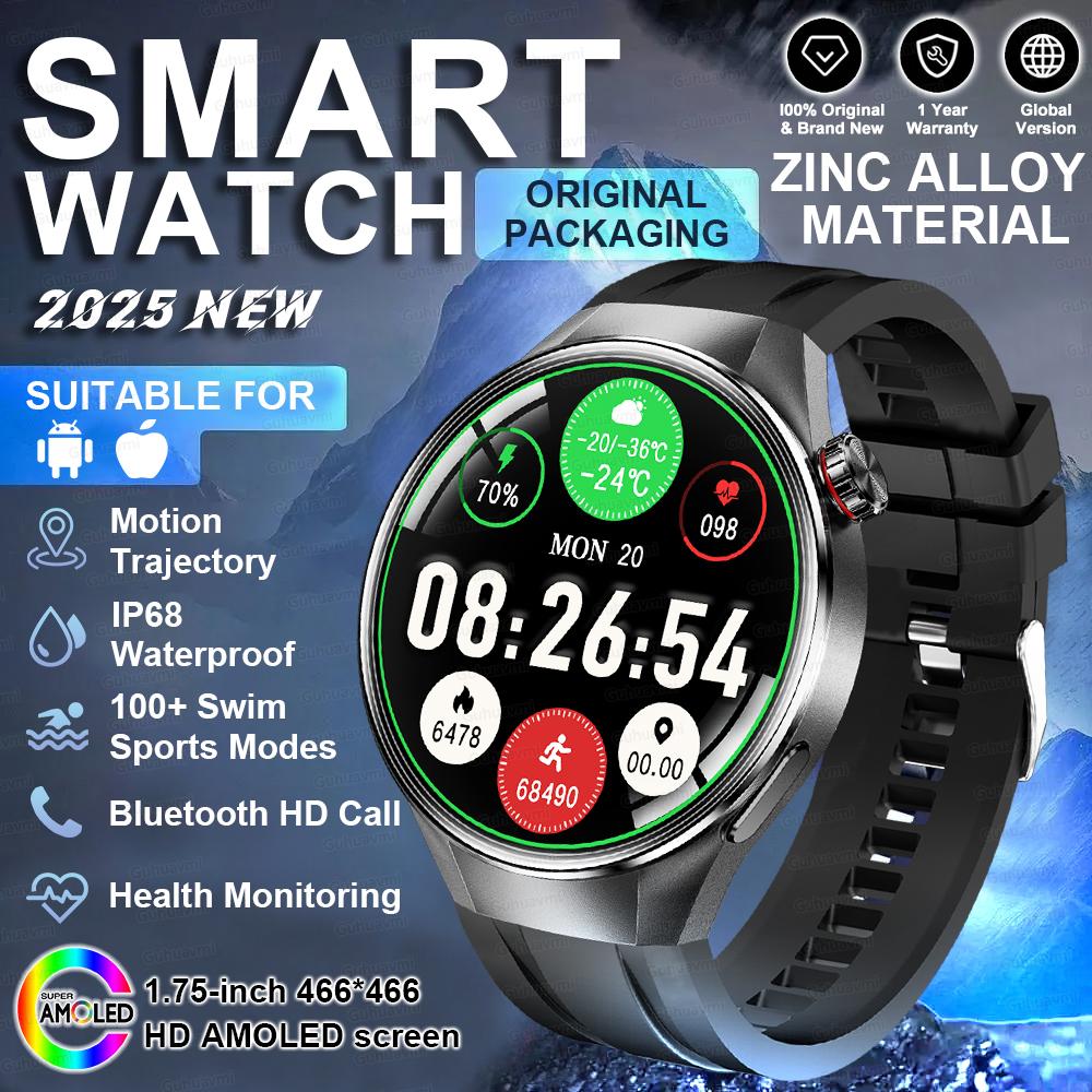 

New HD Bluetooth Call GPS Tracker Smart Watch Heart Rate Blood Oxygen Health Monitor IP68 Waterproof Sports SmartWatch Men Original packaging чёрный
