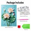 Pearl Painting Art Handmade Pink White Lotus Flower Lily Pad Pond Water Garden Floral Wall Decor DIY Pearl Decoration Painting