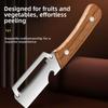 Multi-Functional Vegetable Peeler with Wooden Handle and Bottle Opener Stainless Steel Kitchen Peeler Peeling Tool