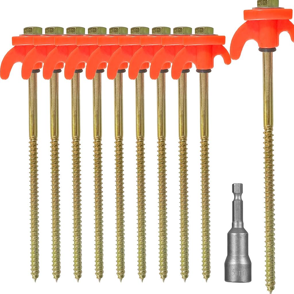New Heavy Duty Spiral Screws With Hex Socket Stakes Ground Anchors Camping Stakes Tent Ground Nail Screw For Camping Tent Pegs