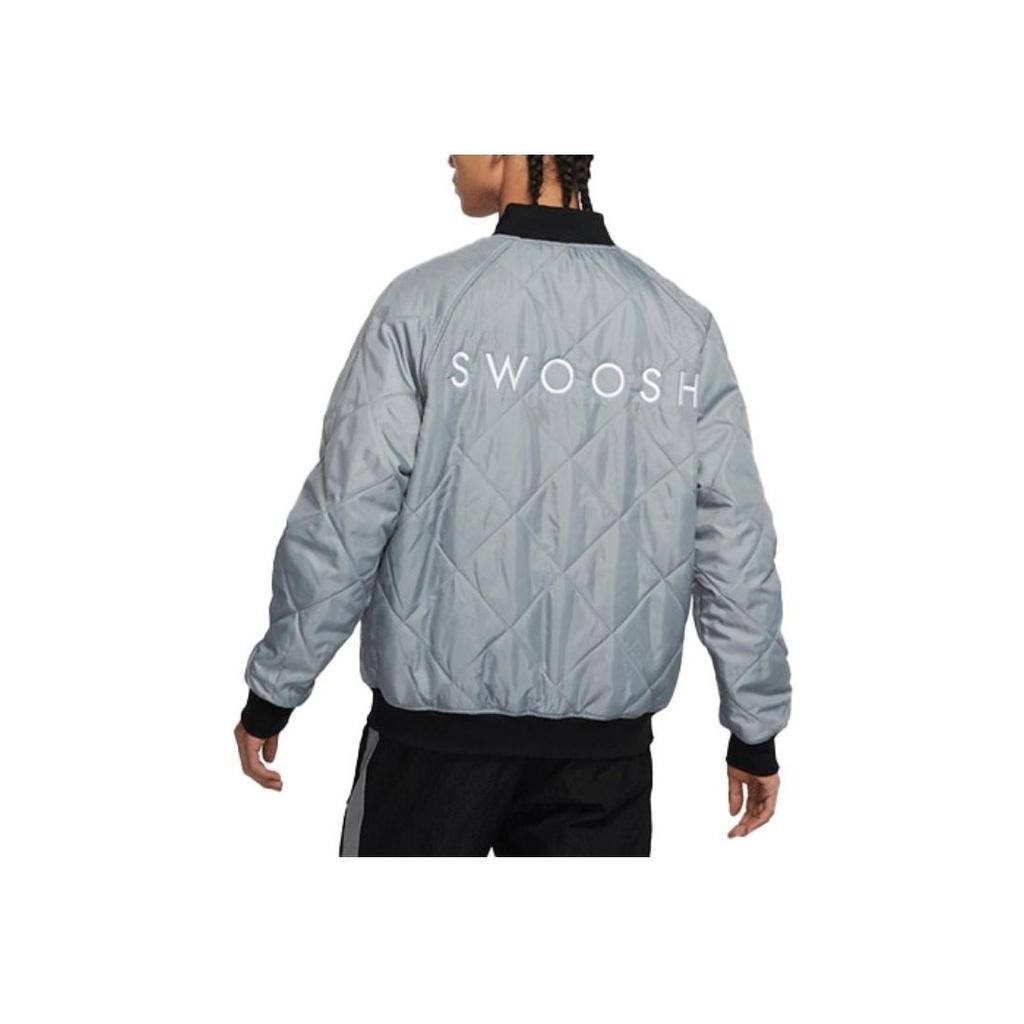 Nike Sportswear Double Swoosh Reversible Bomber Jacket Black White Men DO2889-010