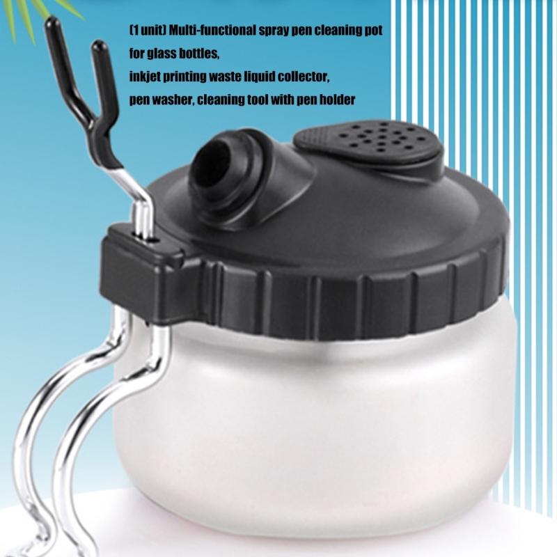 Heavy Duty Airbrush Cleaner Cleaning Pot Efficient Paint Removal Tool For Water Based Oil Color Artwork Maintenance