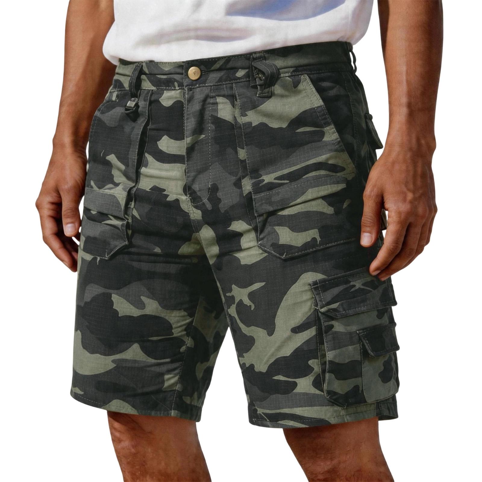 

Men s Camouflage Cargo Shorts with Multiple Pockets Relaxed Fit Outdoor Shorts for Daily Wear Hiking Work L армия зеленый