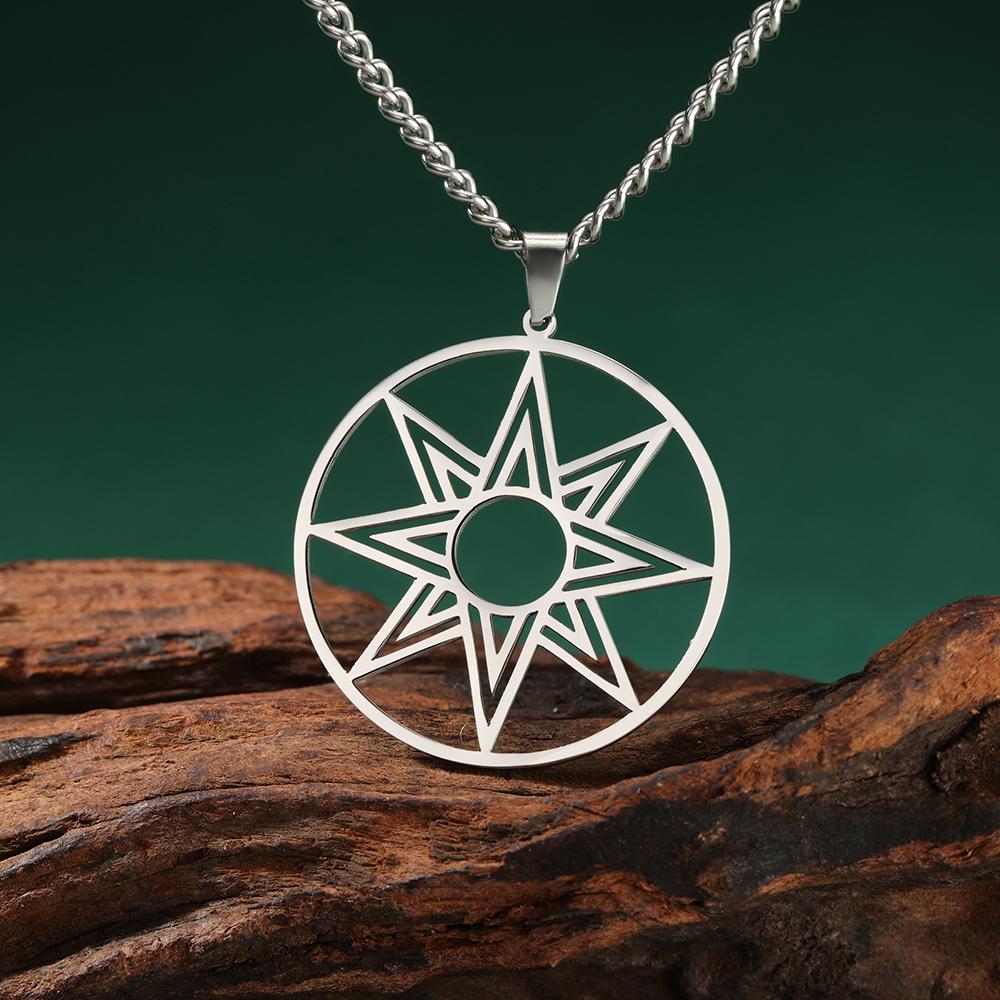 Dawapara Octagram Necklace Star of Ishtar Inanna Goddess Assyrian Star Pendant Stainless Steel Ancient Greek Mythology Jewelry