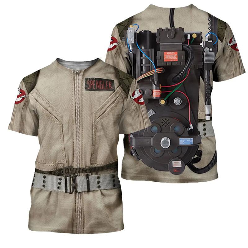 Fashion Firefighter Cosplay T-shirts Summer Trend Short Sleeve Round neck 3D Printed Men's T-shirts Casual Funny Streetwear