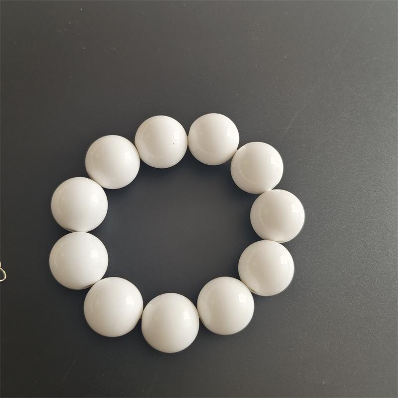 Vintage Weißes Perlen Schmuckset: Halskette, Armband & Ohrringe