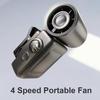 Clip-On Handheld Fan USB Rechargeable Mini Fan with LED Display 360 Degrees Rotating Clip Lightweight Cooling Fan for Travel Stroller Outdoor
