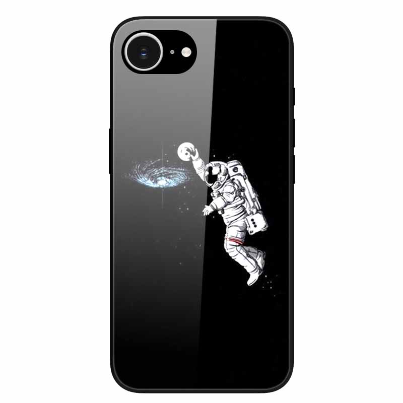 For iPhone 16E 2025 Case Black Bumper Tempered Glass Hard Phone Cases for iPhone16e 16e Back Cover for iPhoneSE SE 2025 Cool New