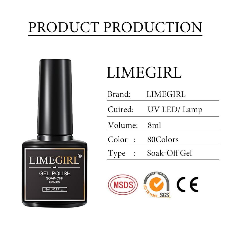 Limegirl Gel Polish Kit with UV Light Nail Art Tools Stickers Decals DIY Set Quick Dry Long Lasting Gift