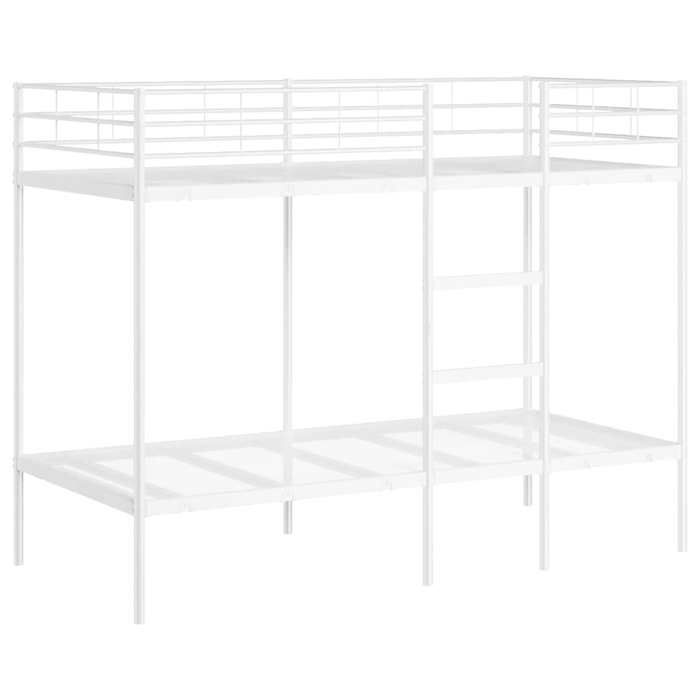 VidaXL Lit superposé sans matelas blanc 90x200 cm acier, cadre de lit, sommier, meuble de chambre, lit mezzanine, cadre de 42000329