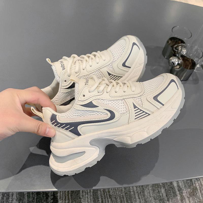 

Internet celebrity super hot dad shoes women 2025 new summer mesh breathable fashion versatile lightweight platform running casual shoes 35 бежевый