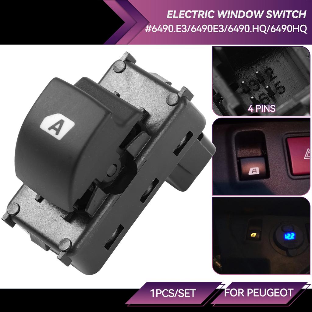 Hauptfensterheberschalter Taste 6490.E3 6490E3 Für Citroen C4 Berlingo Peugeot Partner Beifahrerseite 6490.HQ 6490HQ