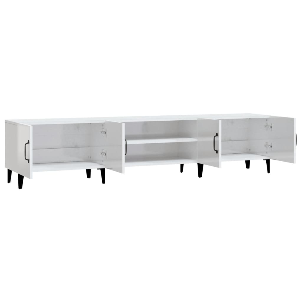 Glossy White TV Cabinet 180 X 31.5 X 40 Cm Particleboard