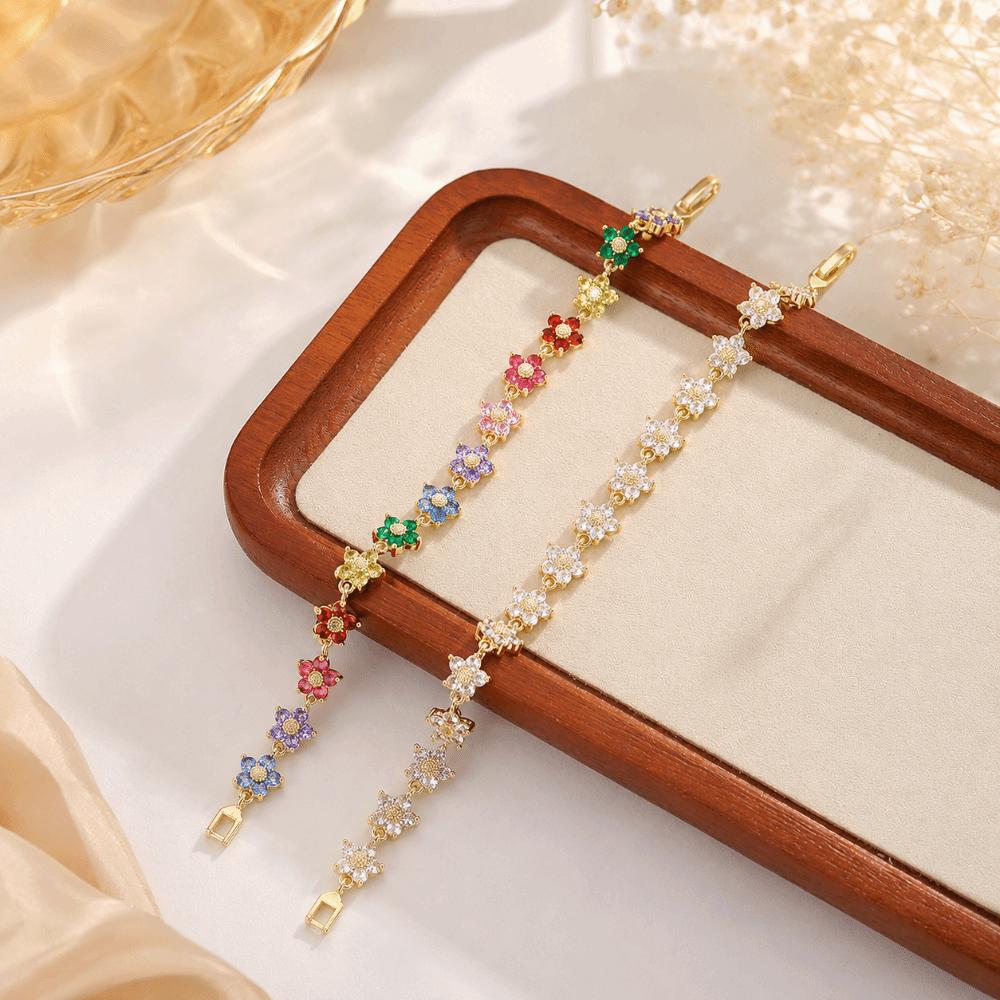 Einzigartiges Buntes Zirkon Armband Leichter Luxus Damen Handkette Dopamin Handgelenk Schmuck Feier Party